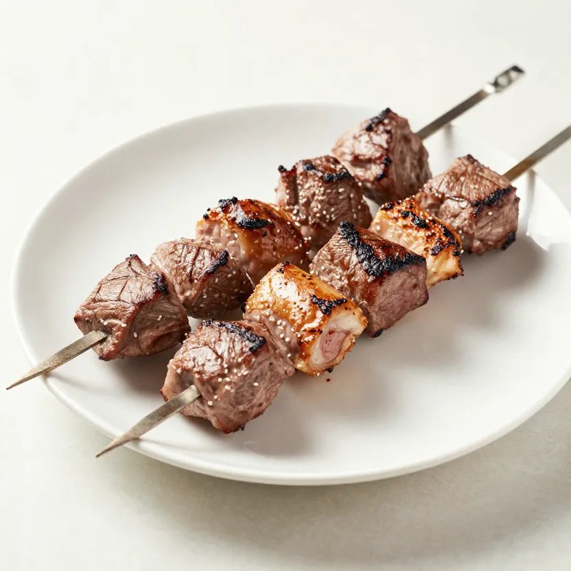 Grilled steak kebabs